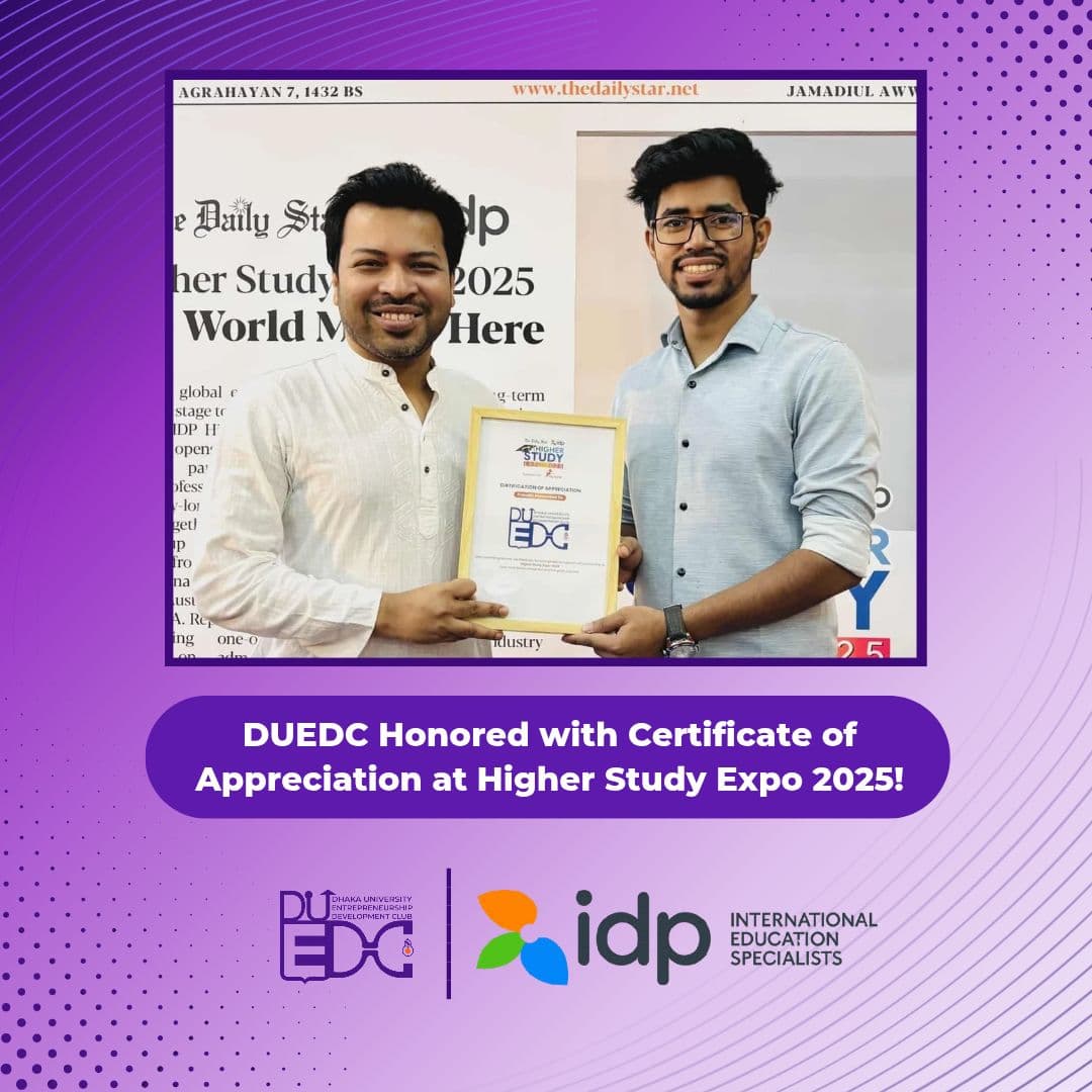 Certificate of Appreciation at Higher Study Expo 2025
